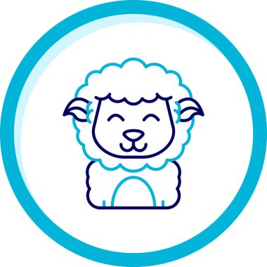 Koyun simgesi. Koyun vektör simgesi web için anahat çizimi