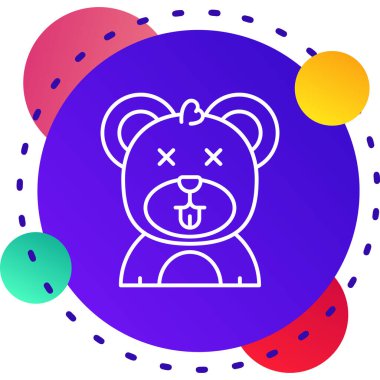 Beyaz arkaplanda izole edilmiş renk çizgisi ayı simgesi. Hayvan sembolü. Değişken rastgele dinamik şekiller. vektör illüstrasyonu