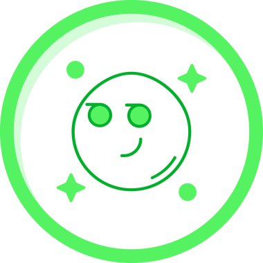 Bir yıldızlı uydunun yeşil simgesinin vektör çizimi