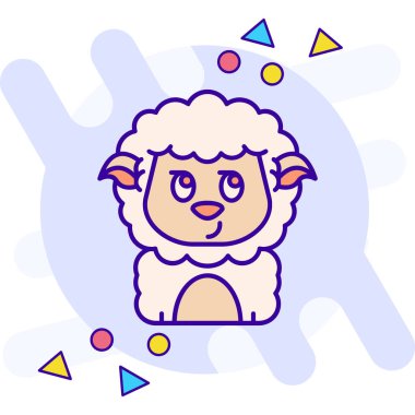 şirin aslan simgesi vektör çizimi tasarımı