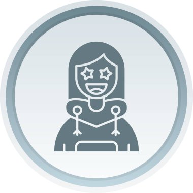 Kız avatar. Web simgesi basit tasarım