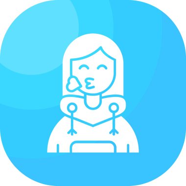 Kalp ikonu olan bir kadın avatarı aşkta, romantizmde, sevgililer gününde