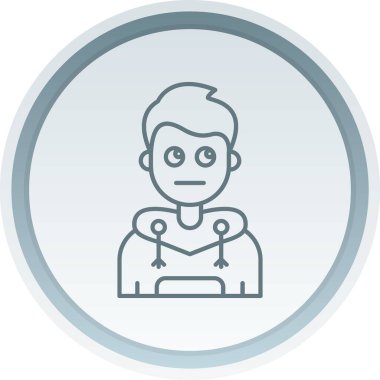 Sakal vektör çizgisi simgesine sahip eşsiz bir adam