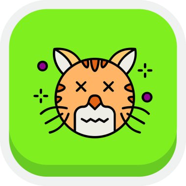 Yeşil gözlü şirin kedi emojisi