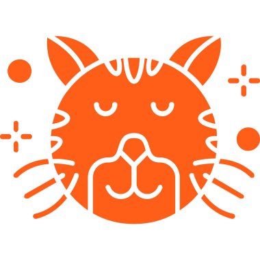 Gözleri olan sevimli kedi yüzlü. Komik hayvan. komik çizgi film karakteri.