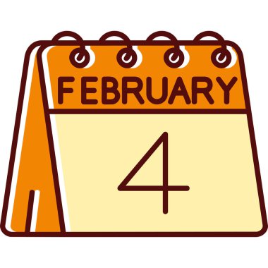 Şubat 2 takvim simgesi, vektör illüstrasyonu