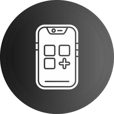 Modern b 'nin vektör çizimi akıllı telefonun simgesinden yoksundur