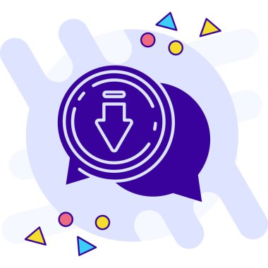 Beyaz arkaplanda metin simgesi olan satır konuşma balonu. Renkli taslak konsepti. vektör