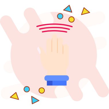 Sihirli top ikonu ile el, vektör illüstrasyonu