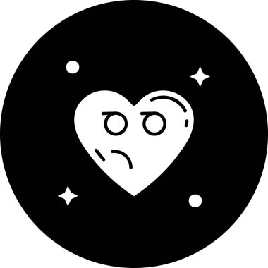 hüzünlü kalp vektörü simgesi