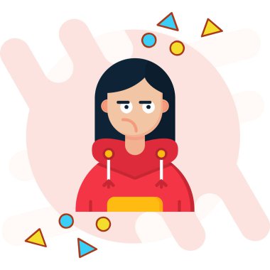 kızgın kadın çizgi film ikonu vektör illüstrasyon grafik tasarımı