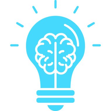 Beyin fikri ikonu. Web için beyin vektör sembolünün özet çizimi