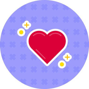 Moda tasarım tarzında vektör kalp simgesi. kalp