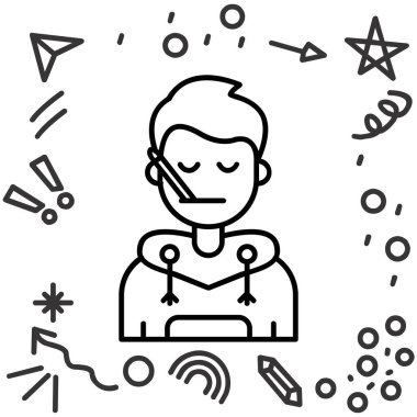 çizgi kullanıcı arayüzü simgesi beyaz arkaplanda izole edildi. kullanıcı arayüzü simgesi. Veri arayüzü işaretli internet simgesi. Renkli taslak konsepti. vektör