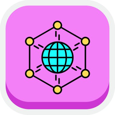 vektör küresel ağ illüstrasyonu