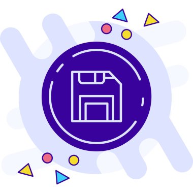 Renk çizgisi okul binası simgesi beyaz arkaplanda izole edildi. Renkli daire şekilleri. vektör.