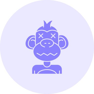 Bir maymun yüzünün vektör çizimi