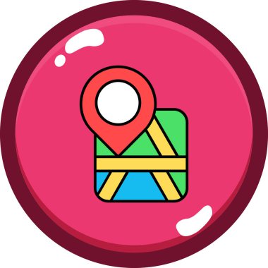 gps harita konumu simgesi doldurulmuş dış hat biçimi