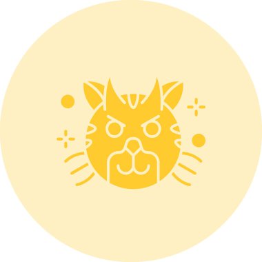 kızgın kedi simgesi vektör illüstrasyonu