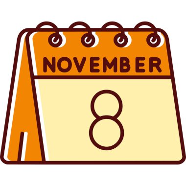 Beyaz arkaplanda çizgi film tarzı takvim simgesi