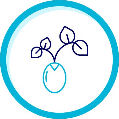 Beyaz arkaplanda izole edilmiş mavi çizgi ikonu. Mavi daire düğmesi. vektör illüstrasyonu