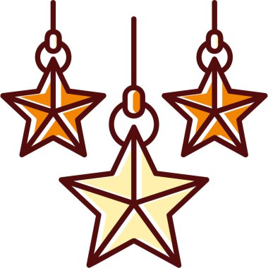 Beyaz arkaplanda izole edilmiş Noel yıldızı dekorasyonu