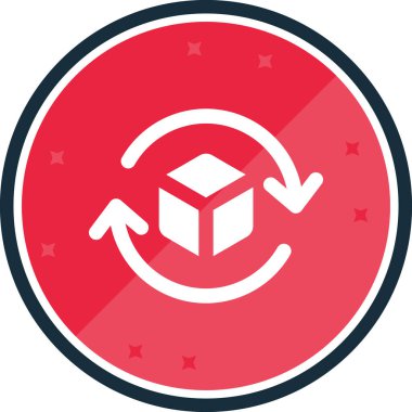 Geri dönüşüm sembollü kırmızı kutu