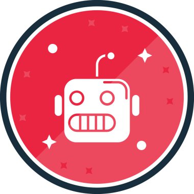 Moda Biçimli Robot Simgesi İzole Arkaplan