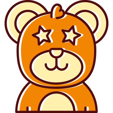 Hayvan yüzlü ayı simgesi doldurulmuş ana hatlarıyla