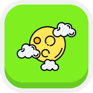 şirin ve komik çizgi film bulut simgesi