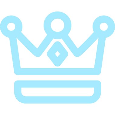 Kral Crown vektör simgesi. biçim düz çizgi sembolü, kobalt rengi, beyaz arkaplan.