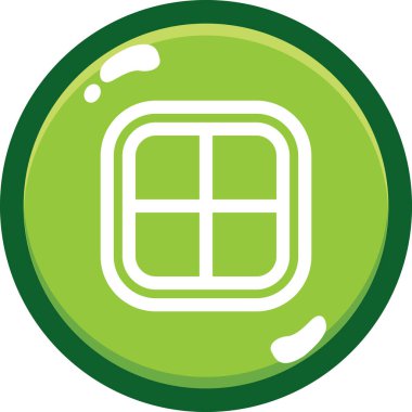 İzole edilmiş yeşil ve sarı yuvarlak bir ikon resmedilmiş.