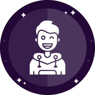 Yıldızlı bir kızın vektör çizimi