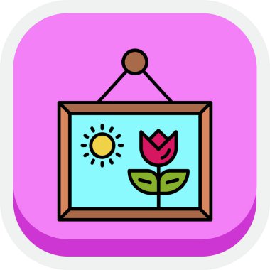 çiçek simgesi, basit vektör illüstrasyonu