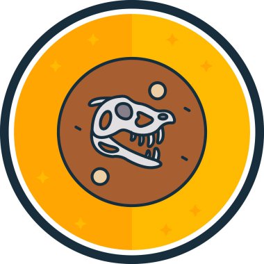 Hayvan gezegeni simgesi simgesi rozet stili