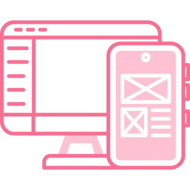 Tarayıcı web tasarım simgesi - taslak biçimi