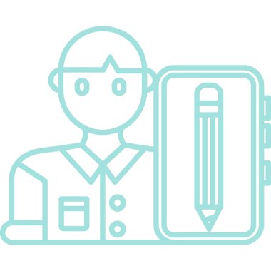 Bir adam ve bir işçinin vektör çizimi