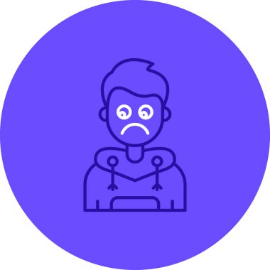 Üzgün adam ikonu. vektör illüstrasyonu