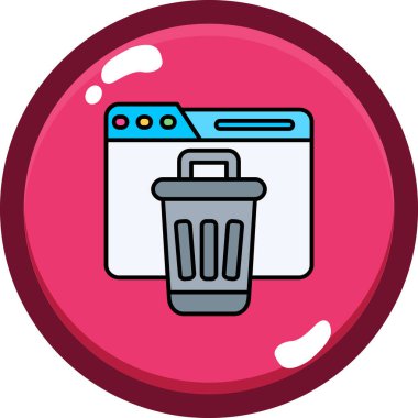 Çöp. Web simgesi basit illüstrasyon