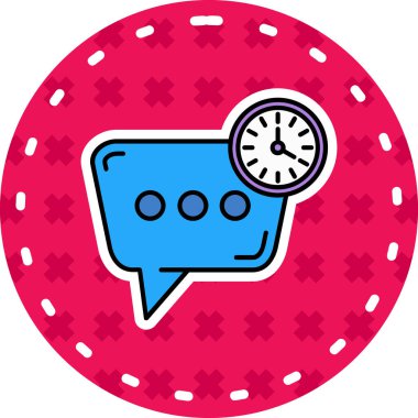 Satır Saat simgesi beyaz arkaplanda izole edildi. Zaman sembolü. Renkli taslak konsepti. Vektör