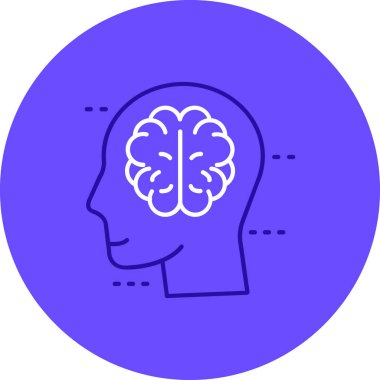 Beyin ve beyin ile insan kafasının vektör çizimi