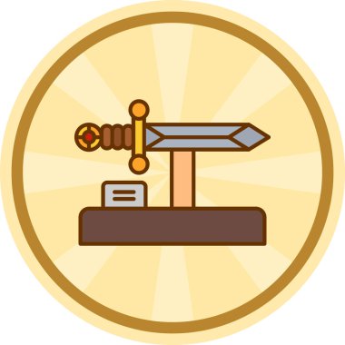 Ortaçağ silah ikonu Vektör illüstrasyonu