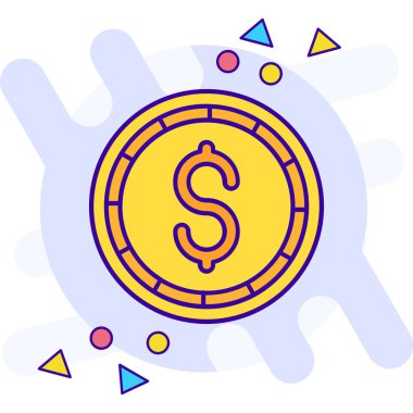 Dolar para simgesi ana hatlarıyla doldurulmuş