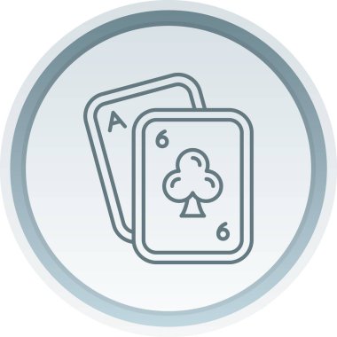 Poker kartı ikonu. Beyaz arkaplanda izole edilmiş web tasarımı için mavi kart vektör simgesinin özet çizimi