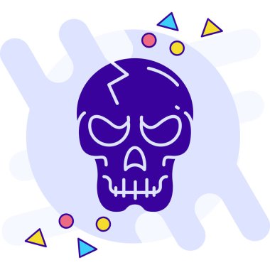 Cadılar Bayramı kafatası. Vektör illüstrasyonu