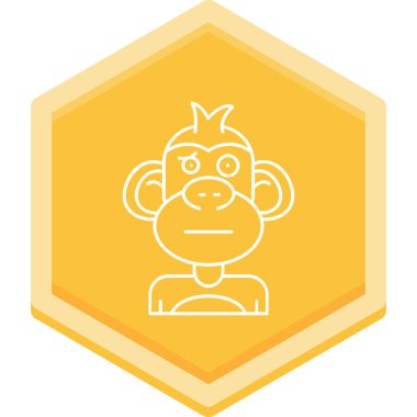 modada izole edilmiş arkaplanda maymun simgesi