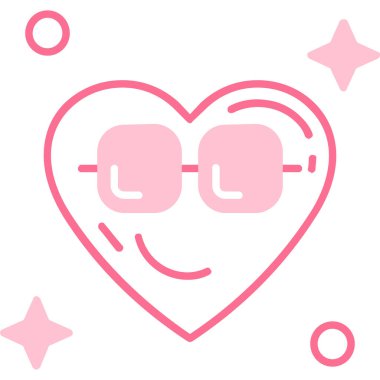 aşk gözlüğü simgesi, vektör illüstrasyonu