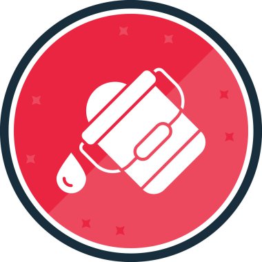 Bir biranın kırmızı ve beyaz ikonunun vektör çizimi