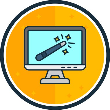 Bilgisayar. Web simgesi basit illüstrasyon