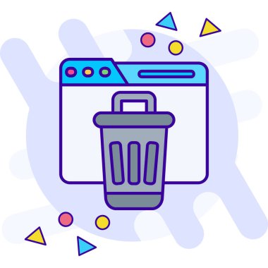 Dolu tasarım vektöründe çöp kutusu simgesi